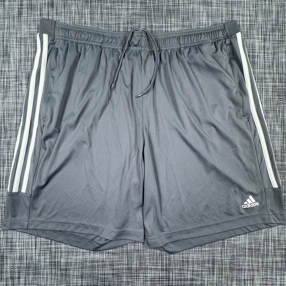Adidas Men's Shorts Aeroready 3-Stripe Athletic Gym Training Gray 2XL Sportswear